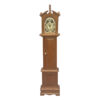 Empire-style miniature grandfather clock for dollhouse in red and brown finishes