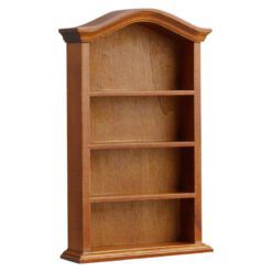 Miniature dollhouse wooden curved-top bookcase with four shelves
