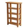 Miniature wooden shelving unit for dollhouse in multiple colors