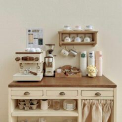 Miniature flower tile shelf for dollhouses with decorative tiles