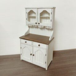 Dollhouse wall-mounted shelf kit with four unique vintage designs.