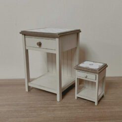 Dollhouse Bedside Table Kit with Tiled Top 13 Dollhouse bedside table or side table kit with a tiled top.