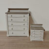 Dollhouse Chest of Drawers Kit 1 A vintage-style dollhouse chest of drawers with five compartments.
