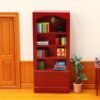 Miniature Wooden Slim Cabinet 2 Slim miniature cabinet with four shelves in unpainted, white, and red finishes