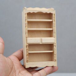 miniature Rococo bookcase, 1:12 scale dollhouse bookcase, Rococo style furniture, unpainted dollhouse storage, dollhouse nursery decor