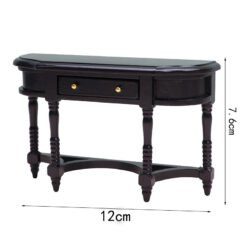 Farmhouse Miniature Half-Moon Table for Dollhouse 8 Farmhouse miniature half-moon table in natural finish for dollhouse