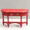 Farmhouse Miniature Half-Moon Table for Dollhouse 2 Farmhouse miniature half-moon table in natural finish for dollhouse