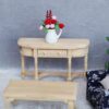 Farmhouse Miniature Half-Moon Table for Dollhouse 1 Farmhouse miniature half-moon table in natural finish for dollhouse