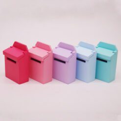 Pink,Red, Blue ,Green Purple miniature mailbox for dollhouse outdoor scenes, with a functional letter slot.