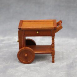 Miniature Wooden Rolling Cart 9 Miniature wooden rolling cart for dollhouse