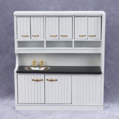 Miniature kitchen cabinet set with sink and exhaust fan