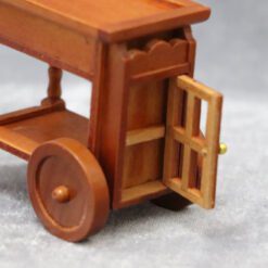 Miniature Wooden Rolling Cart 11 Miniature wooden rolling cart for dollhouse