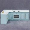 Miniature white corner kitchen set for dollhouse
